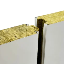 Détail du système de bouvetage mâle-femelle sur panneaux sandwich isolants Dagard avec âme laine de roche, pour installation hygiénique et résistante au feu - ISOSELL