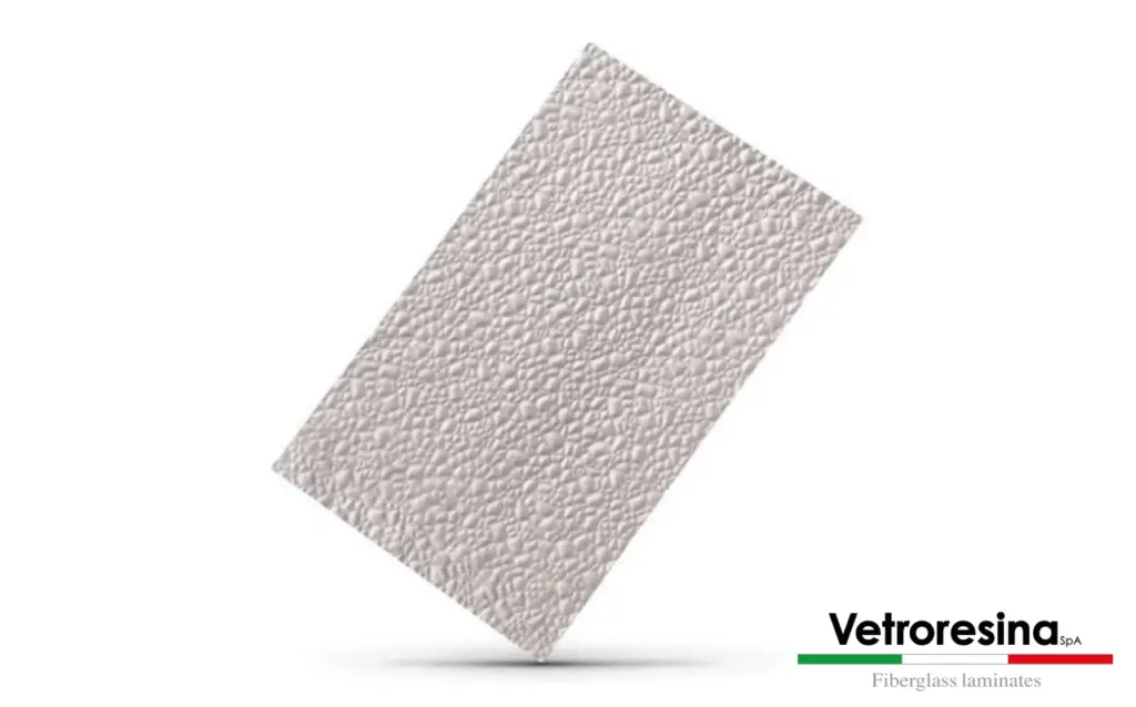 Plaque fibrée gaufrée Vetroshield en polyester renforcé de fibres de verre, surface gaufrée hygiénique conforme HACCP – ISOSELL