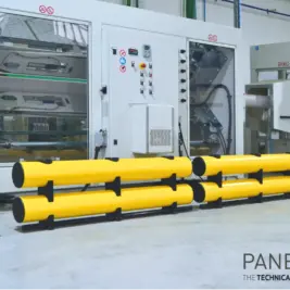 Double barrière de protection industrielle PTH 170 Plus Panelchok distribuée par ISOSELL pour protéger les machines, équipements, racks et zones exposées aux chocs